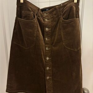 Kut from the Kloth Chocolate Corduroy A-Line Skirt
